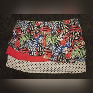 bolle Layered Mini Skort in Pink, Black, White, Blue, Green. Size L